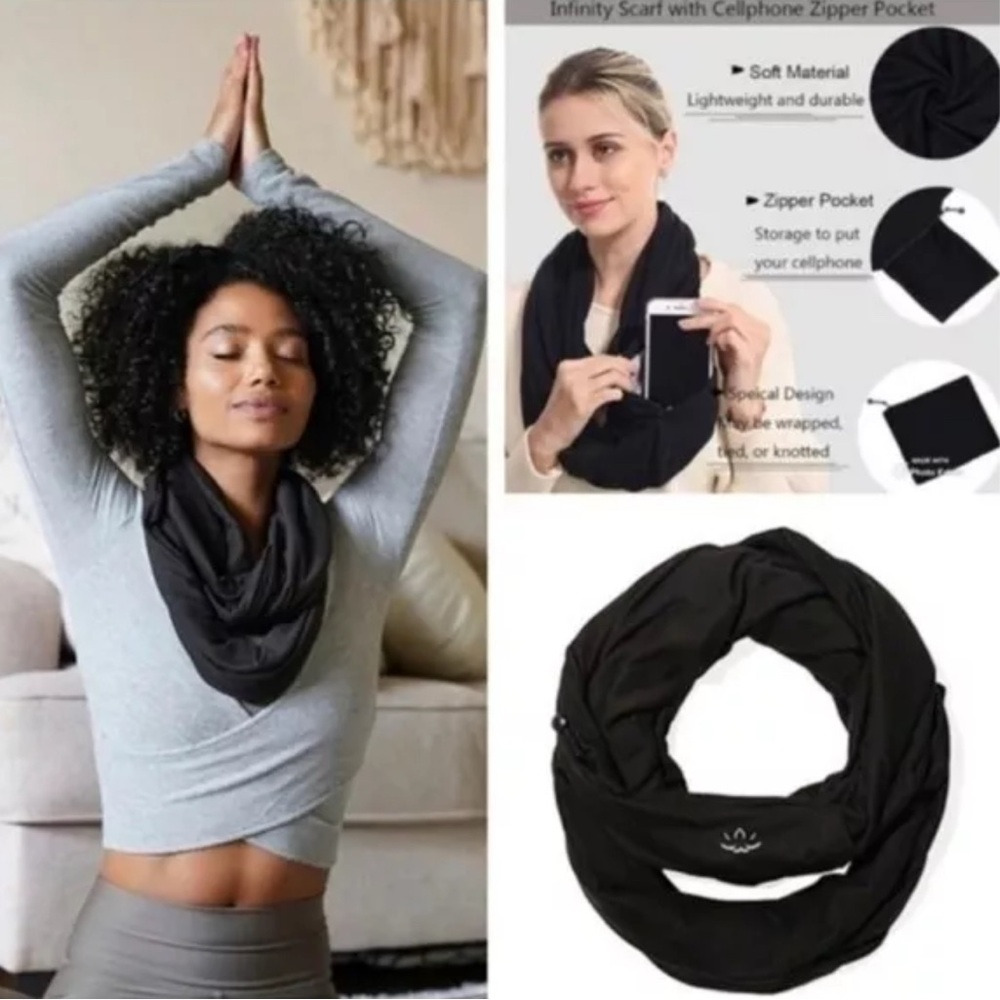 Beyond Yoga Pocket Infinity Scarf Women's Brown Polyester‎ NWT